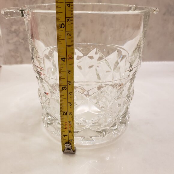 Vintage French Glass Ice Bucket with Design - Picture 5 of 9